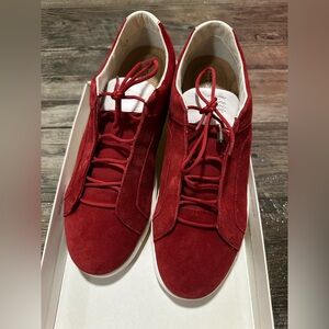 NWB Geox Respira Breathable Men's Red Suede Leather Sneakers Shoes 44 11